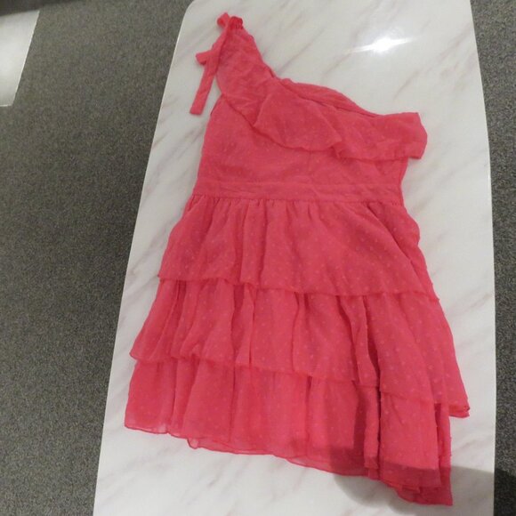 Showpo Pink One-Shoulder Ruffle Dress - Picture 11 of 13